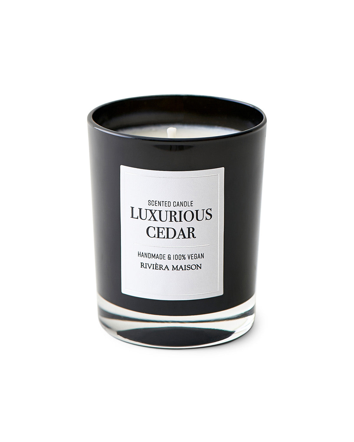 CEDAR SCENTED CANDLE in a black glass by Riviera Maison