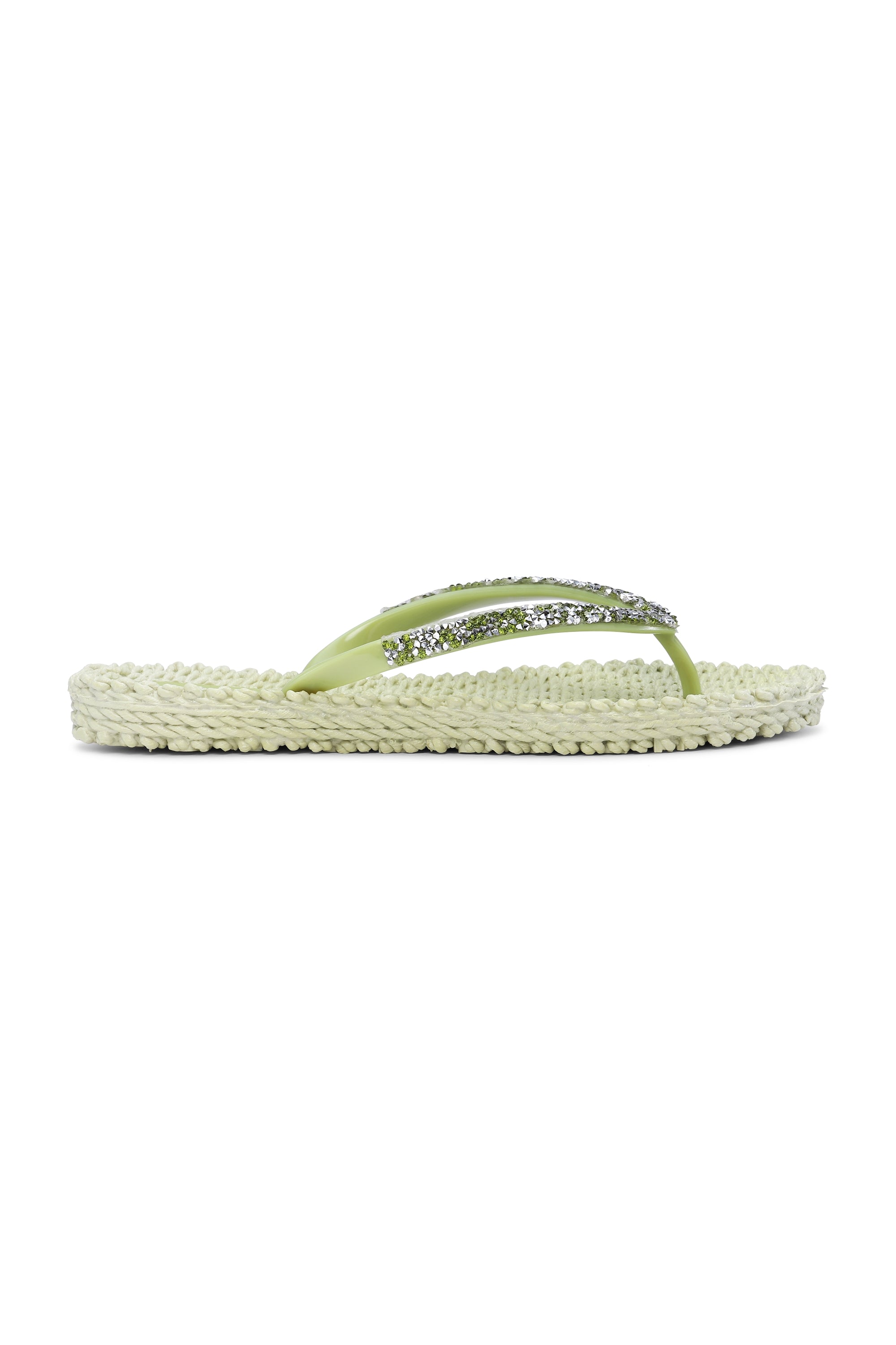 Flip Flop in color light green with glitter strips by Ilse Jacobsen