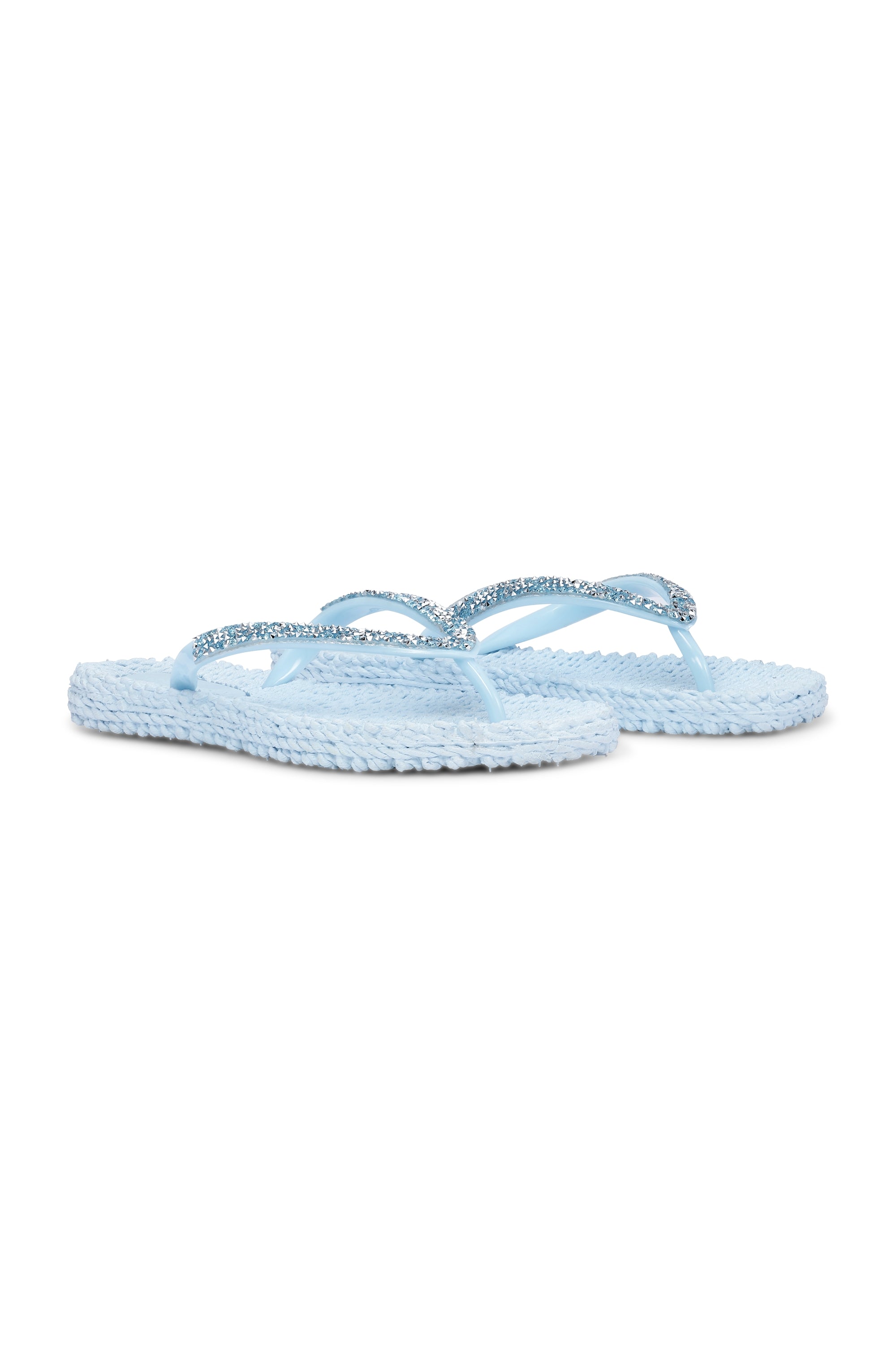 Flip Flop in color light blue with glitter strips by Ilse Jacobsen