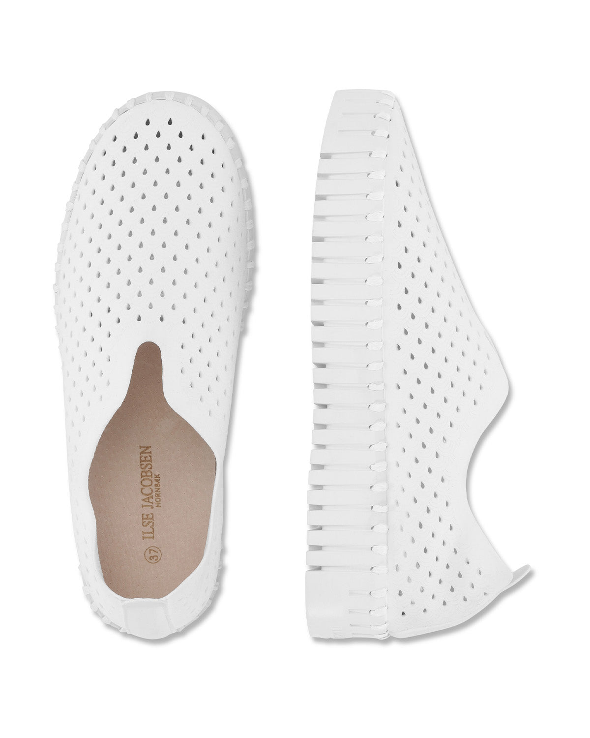Slipper with plateau in color white by Ilse Jacobsen