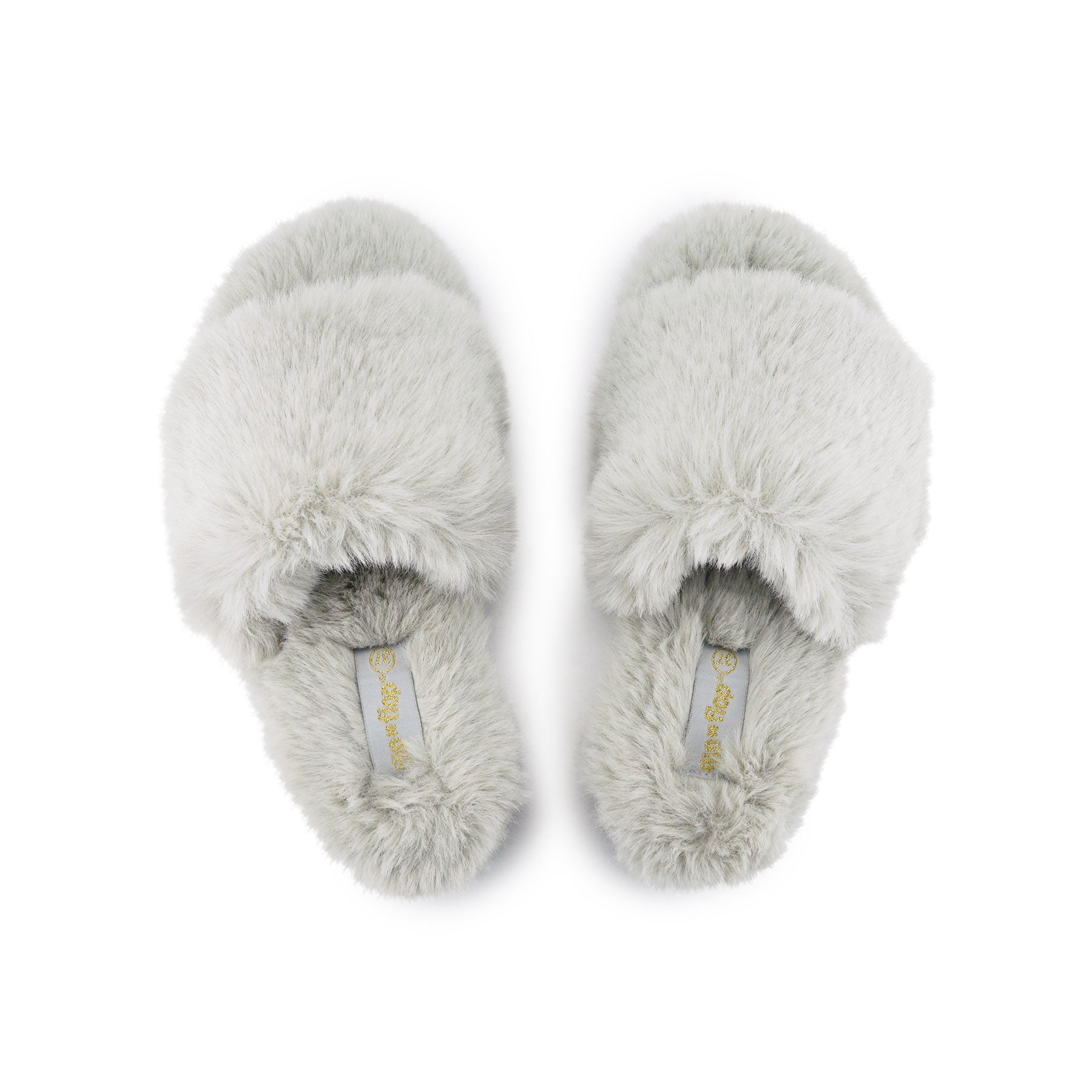 Slippers vegan with Fur in color grey by Flip*Flop