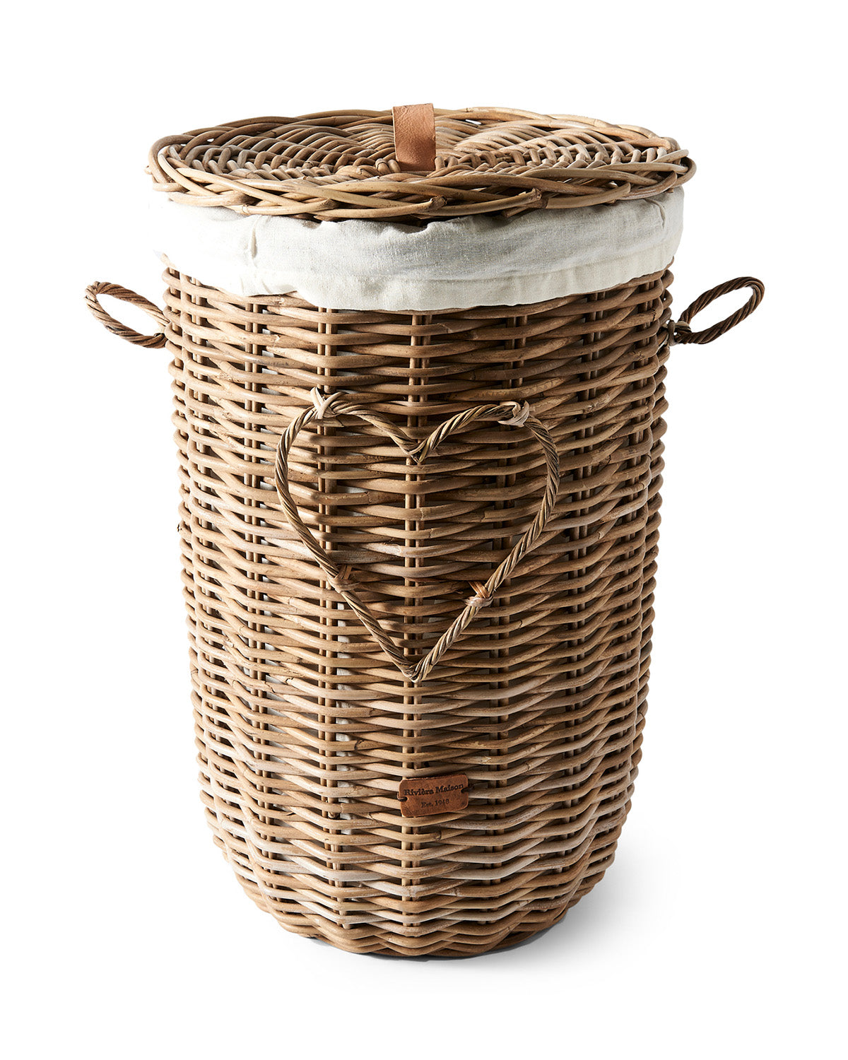 LAUNDRY BASKET made from rattan, inside the laundry basket with robust cotton by Riviera Maison