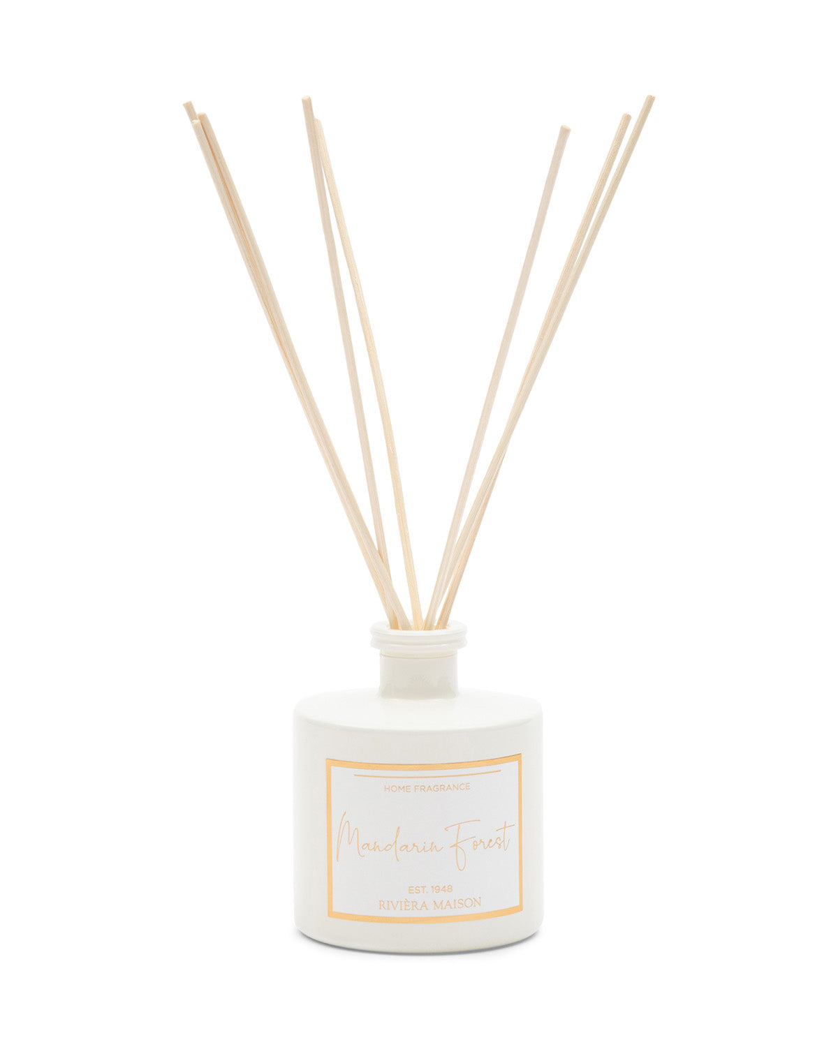 MANDARIN FOREST FRAGRANCE STICKS in a white glass by Riviera Maison