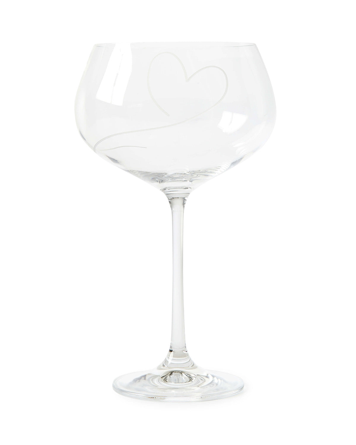 Red wine glass  with a hand painted heart by Riviera Maison