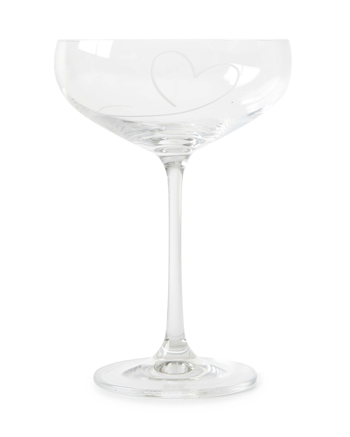 Champagne glass wit hand painted heart by Riviera Maison