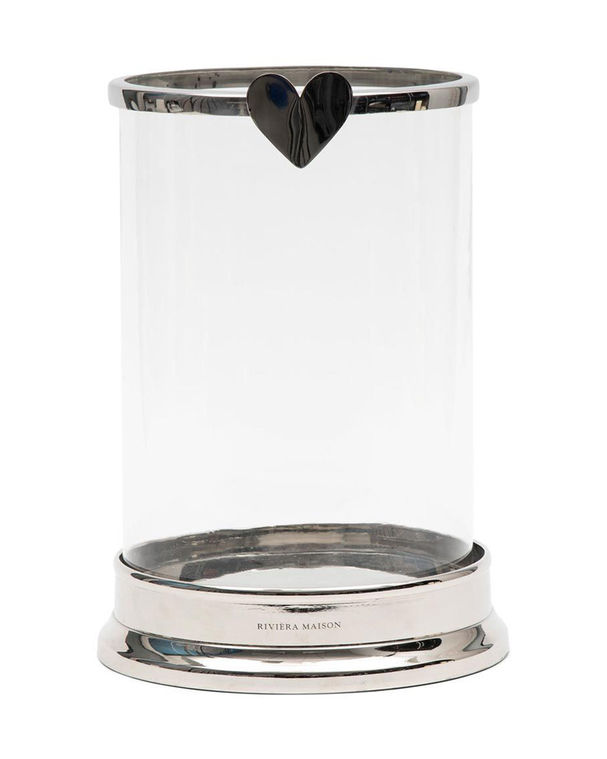 Lantern glossy aluminium with heart by Riviera Maison