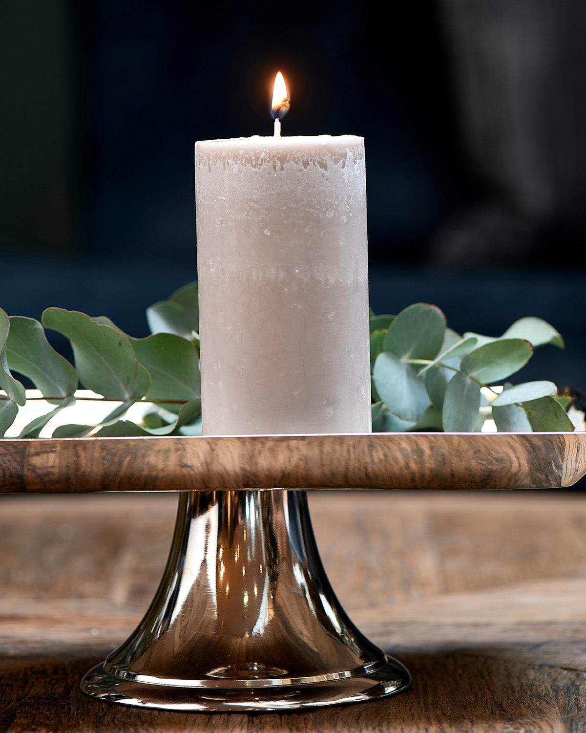 CANDLE in beige, on a stand by Riviera Maison