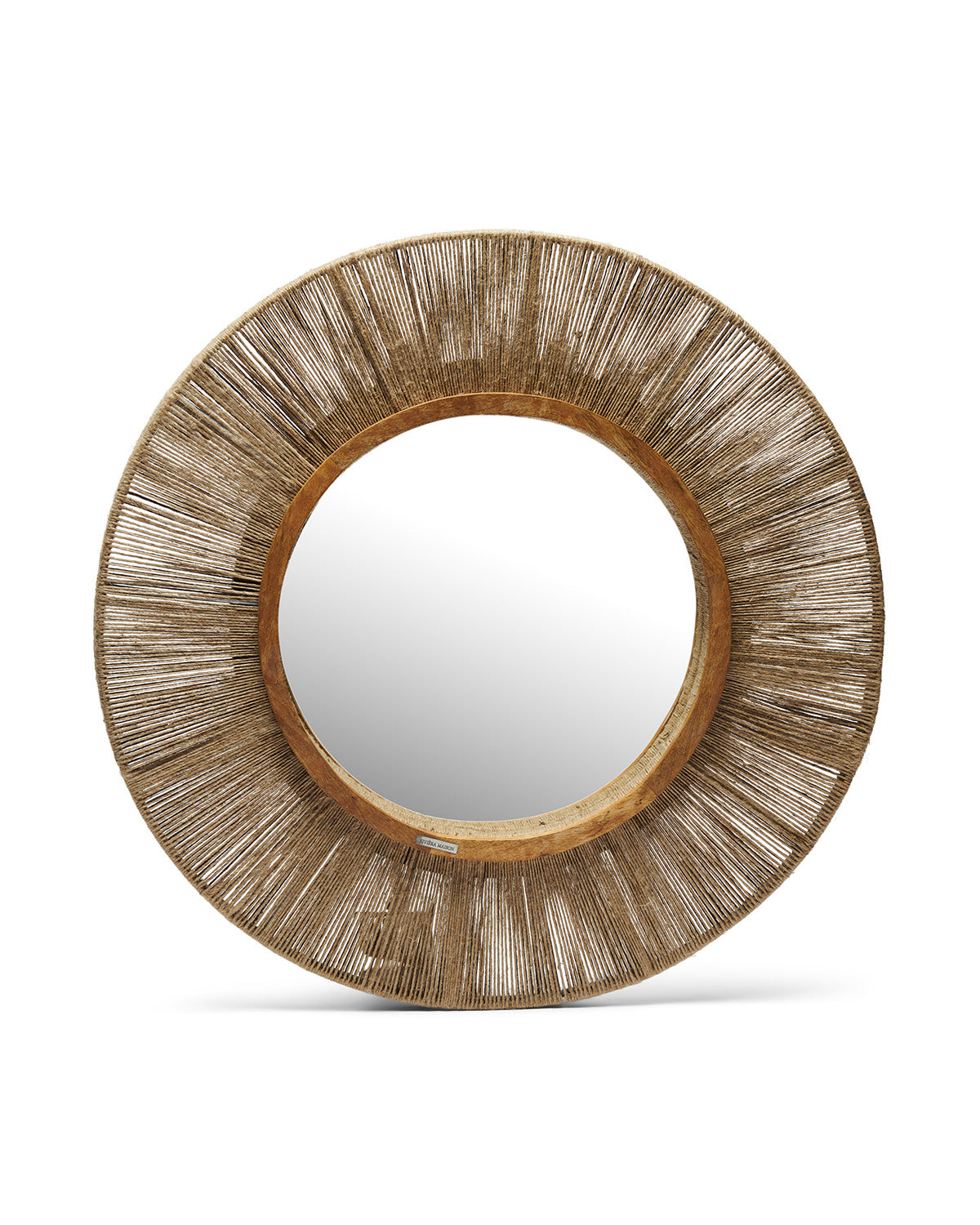 MIRROR round-framed mirror made from natural materials in neutral tones by Riviera Maison