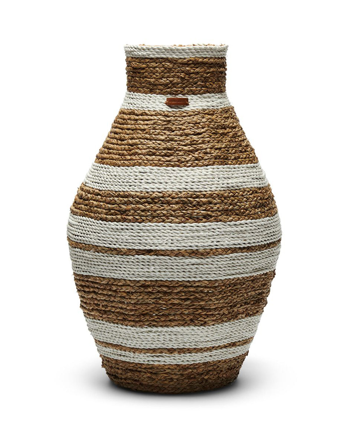 VASE made of raffia hand-woven, partially painted white by Riviera Maison