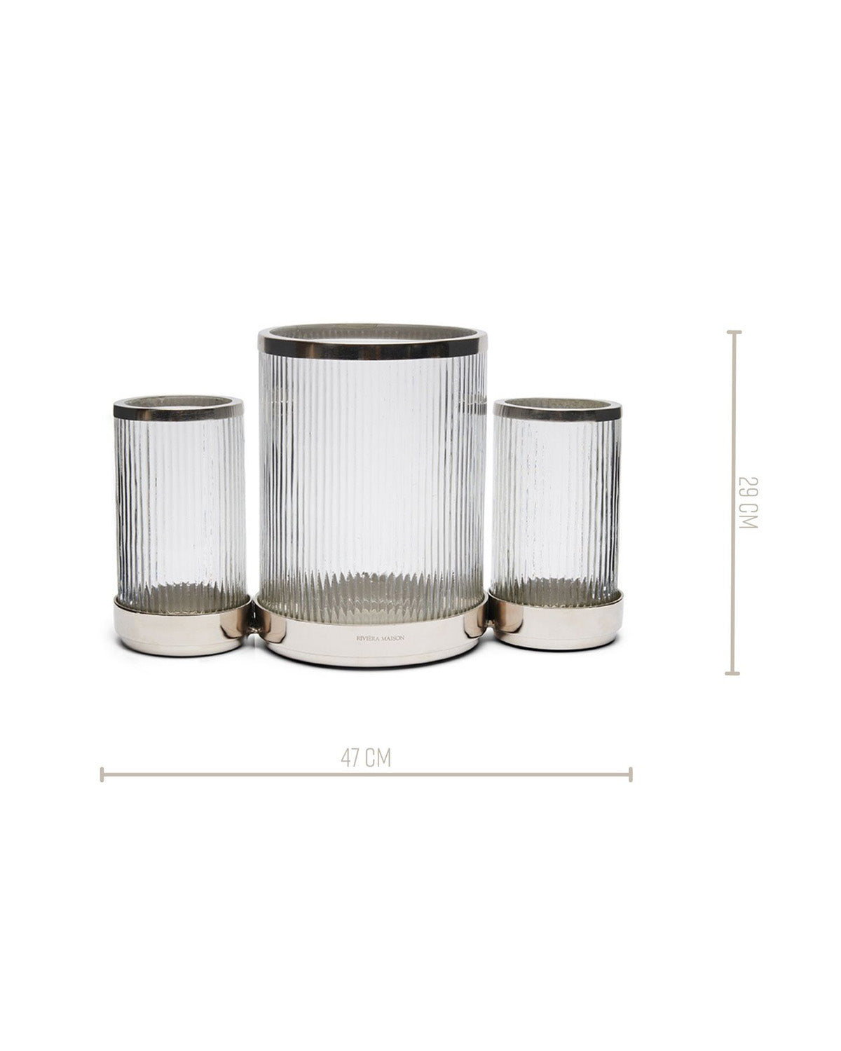  MULTIPLE HURRICANE lantern from glossy metal and glass by Riviera Maison