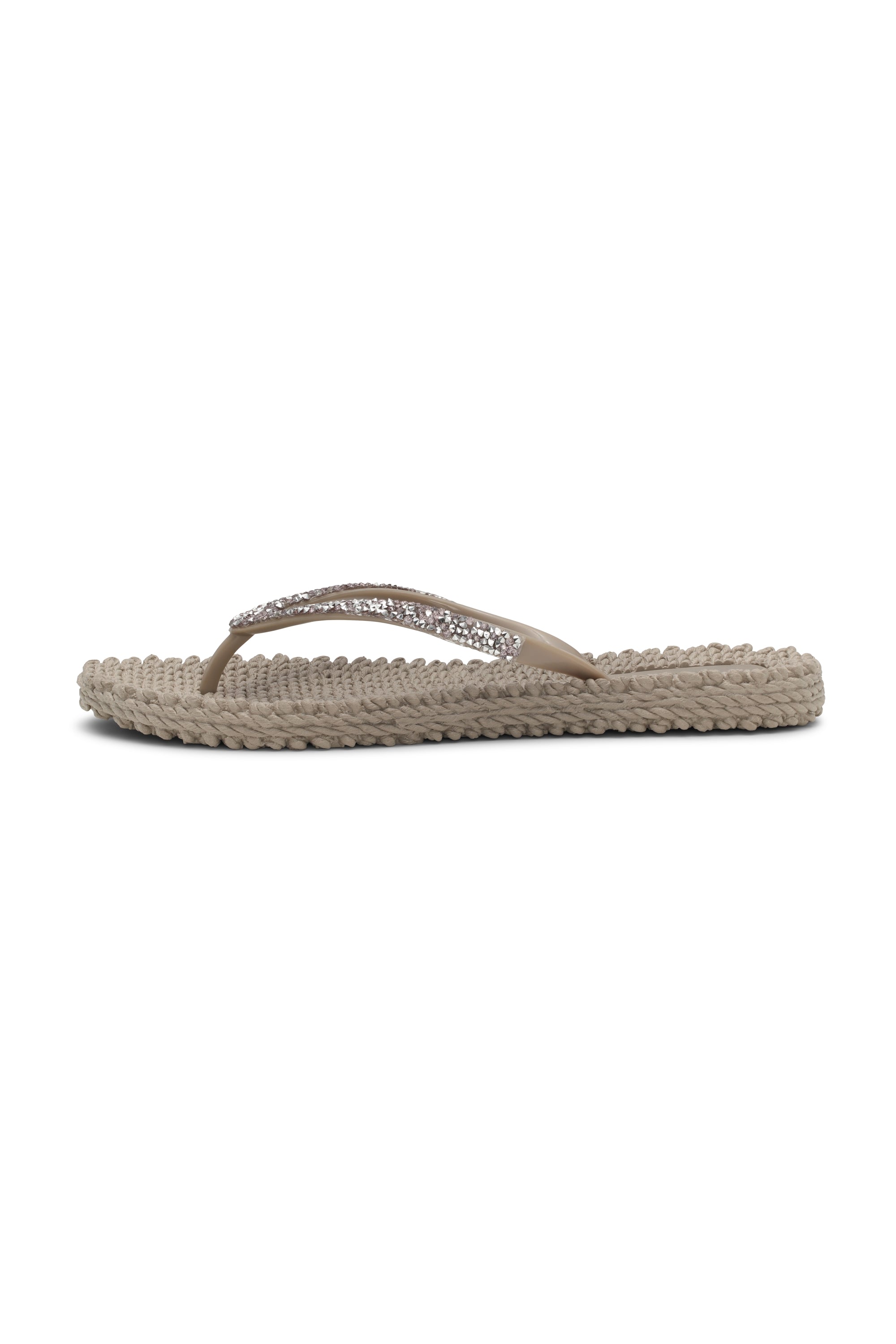 Flip Flop in color taupe with glitter strips by Ilse Jacobsen