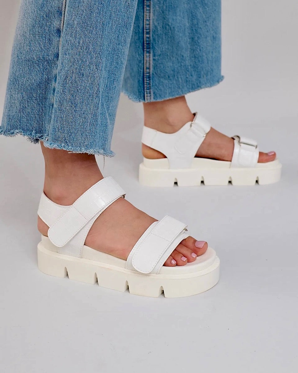 Haarlem Chunky Platform Sandals – White