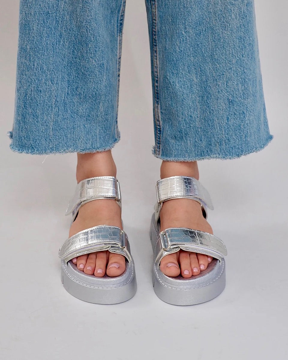 Haarlem Chunky Platform Sandals – Silver