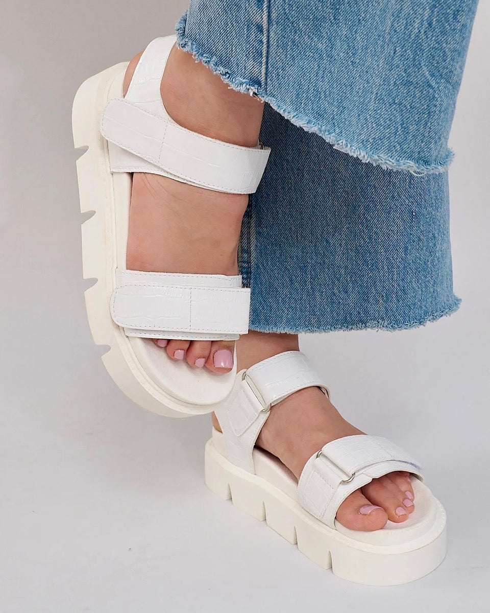 Haarlem Chunky Platform Sandals – White