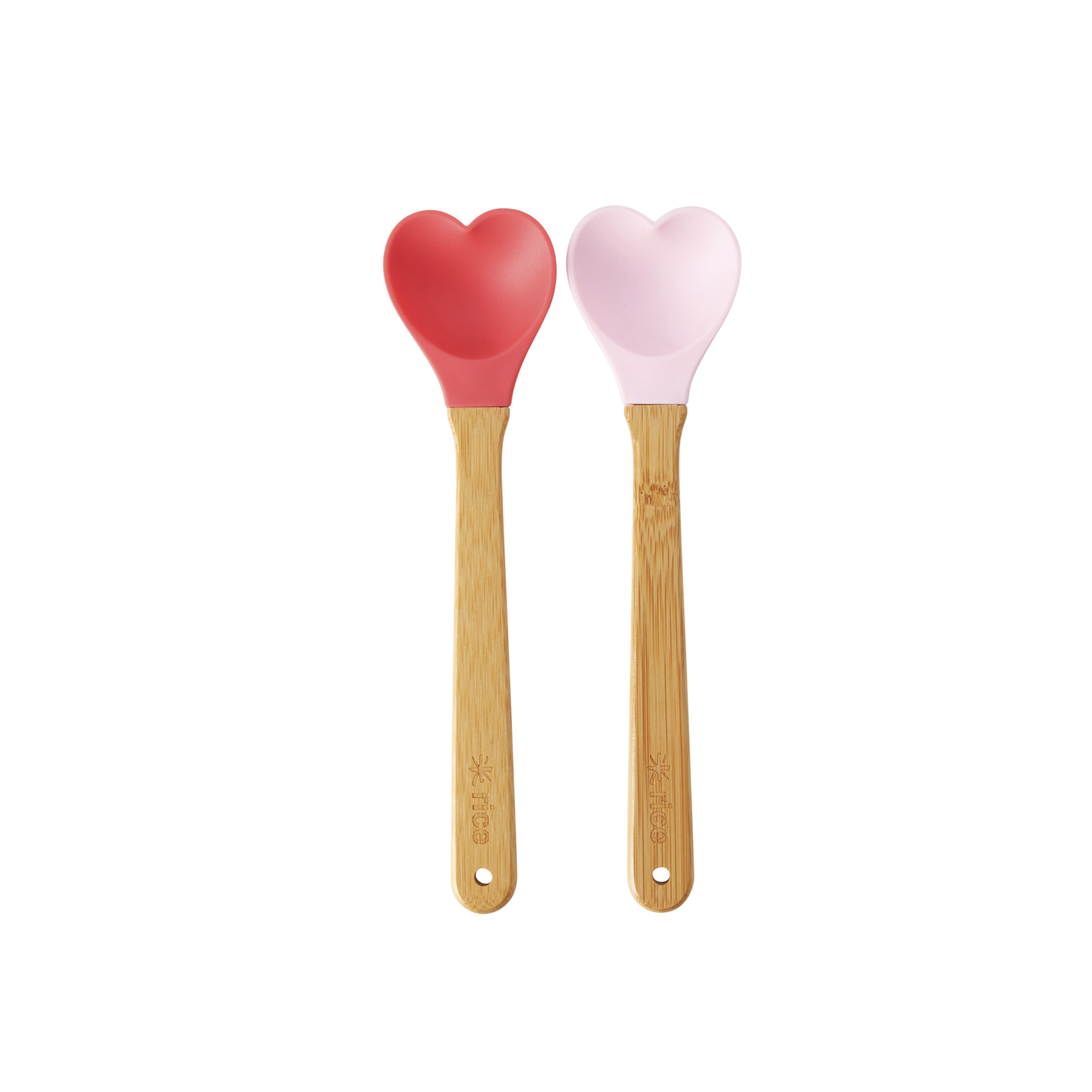 Kitchen spoons heart shape in colors red and rose by Rice by Rice